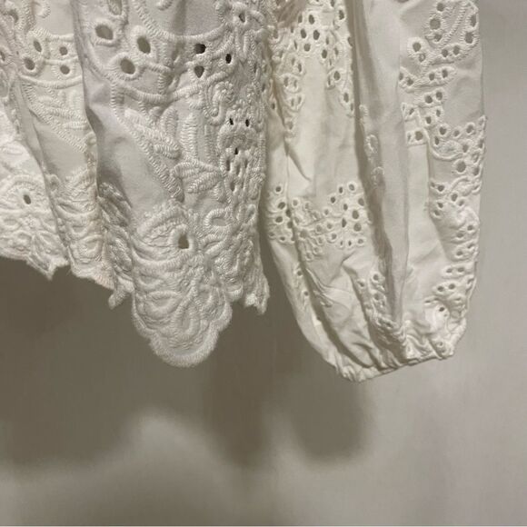 Kooples Embroidery Cotton Tie Neck boho Bohemian Lace Top - Picture 9 of 12